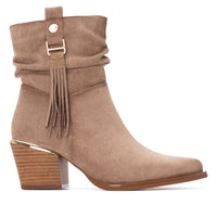 XTI 144461 Botín Cowboy con Flecos para Mujer Beige - imagen 1