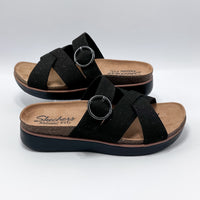 Skechers 119870/BLK Comfort Meets Paradise Sandalia Mujer