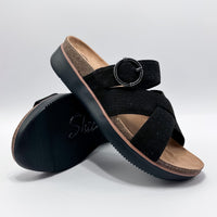 Skechers 119870/BLK Comfort Meets Paradise Sandalia Mujer
