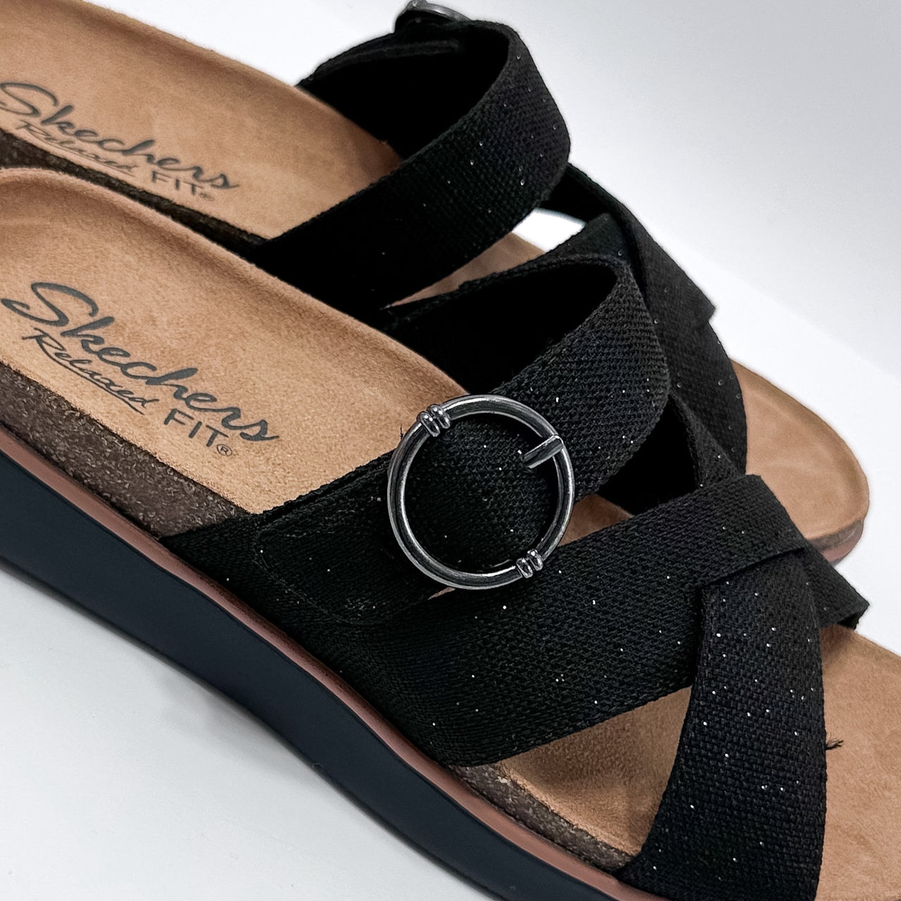 Skechers 119870/BLK Comfort Meets Paradise Sandalia Mujer