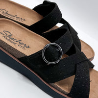 Skechers 119870/BLK Comfort Meets Paradise Sandalia Mujer