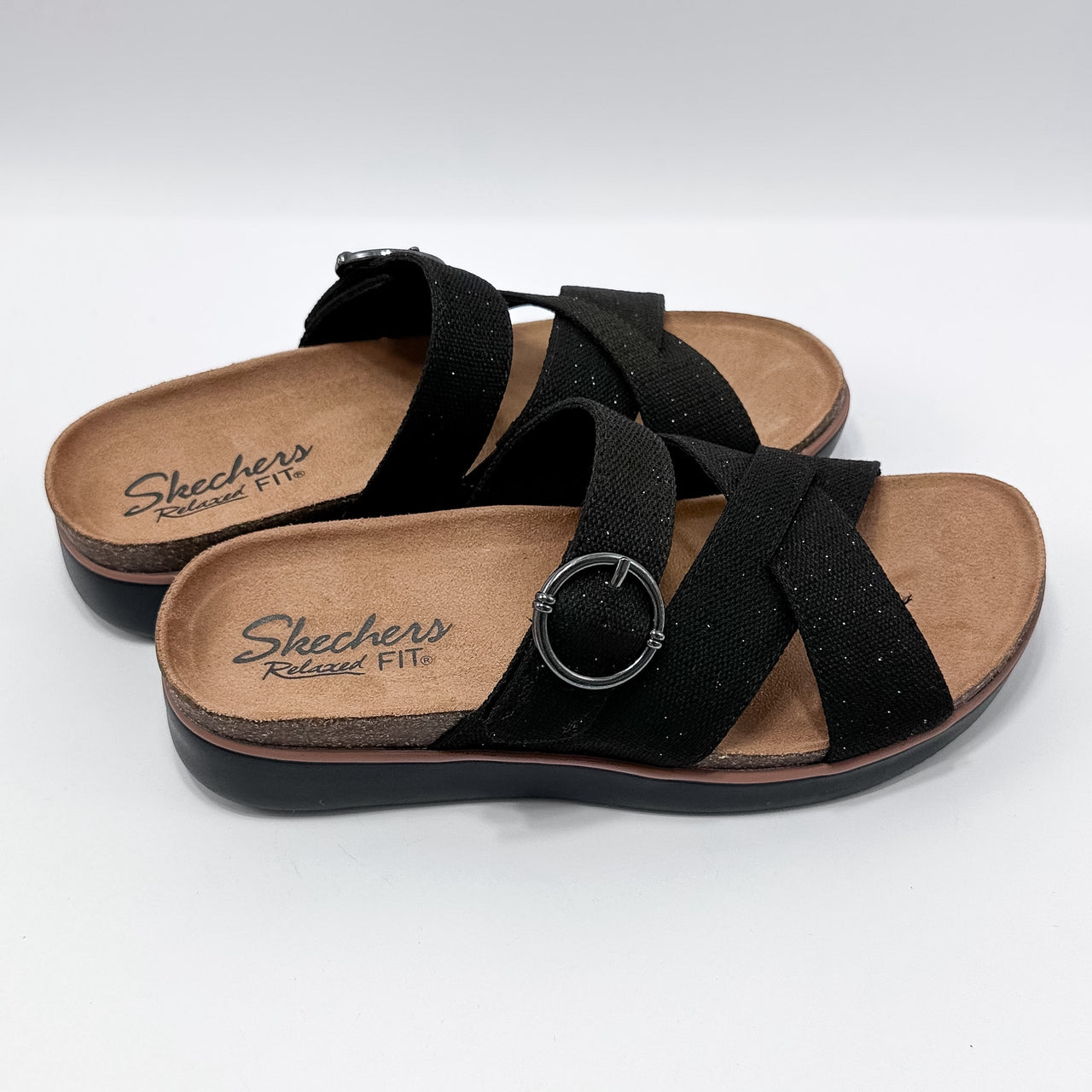 Skechers 119870/BLK Comfort Meets Paradise Sandalia Mujer