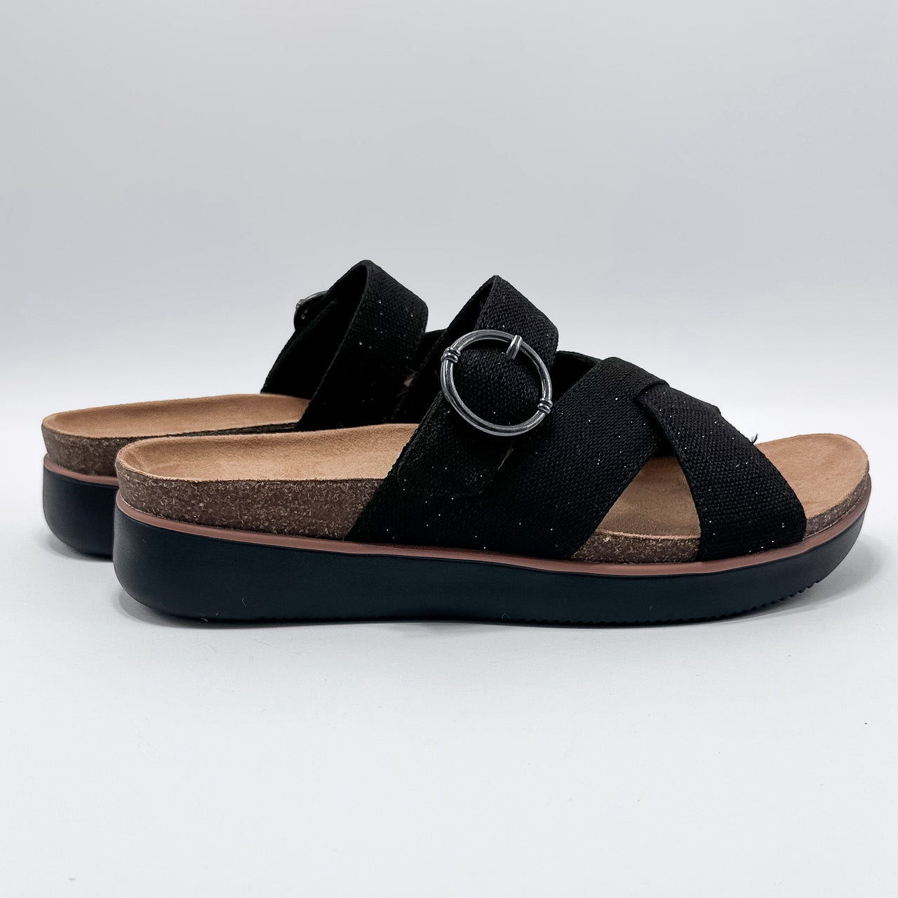 Skechers 119870/BLK Comfort Meets Paradise Sandalia Mujer