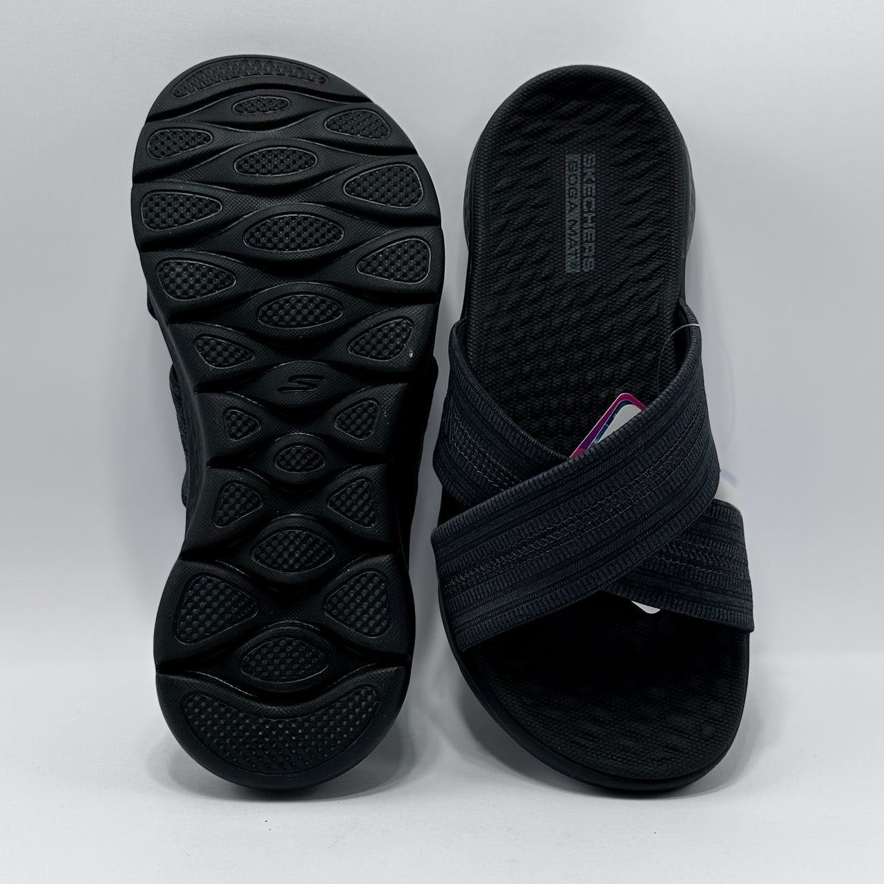 Skechers 141420/BKGY Go Walk Flex Sandal - Impressed Sandalia Mujer