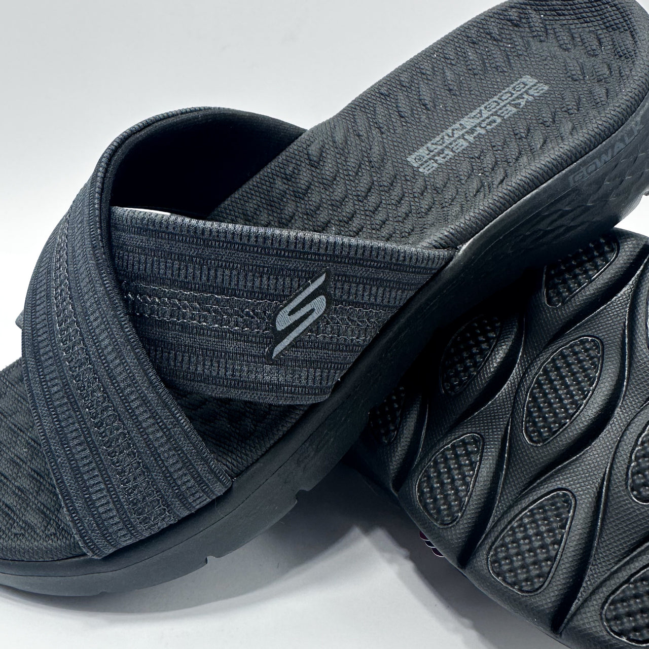 Skechers 141420/BKGY Go Walk Flex Sandal - Impressed Sandalia Mujer