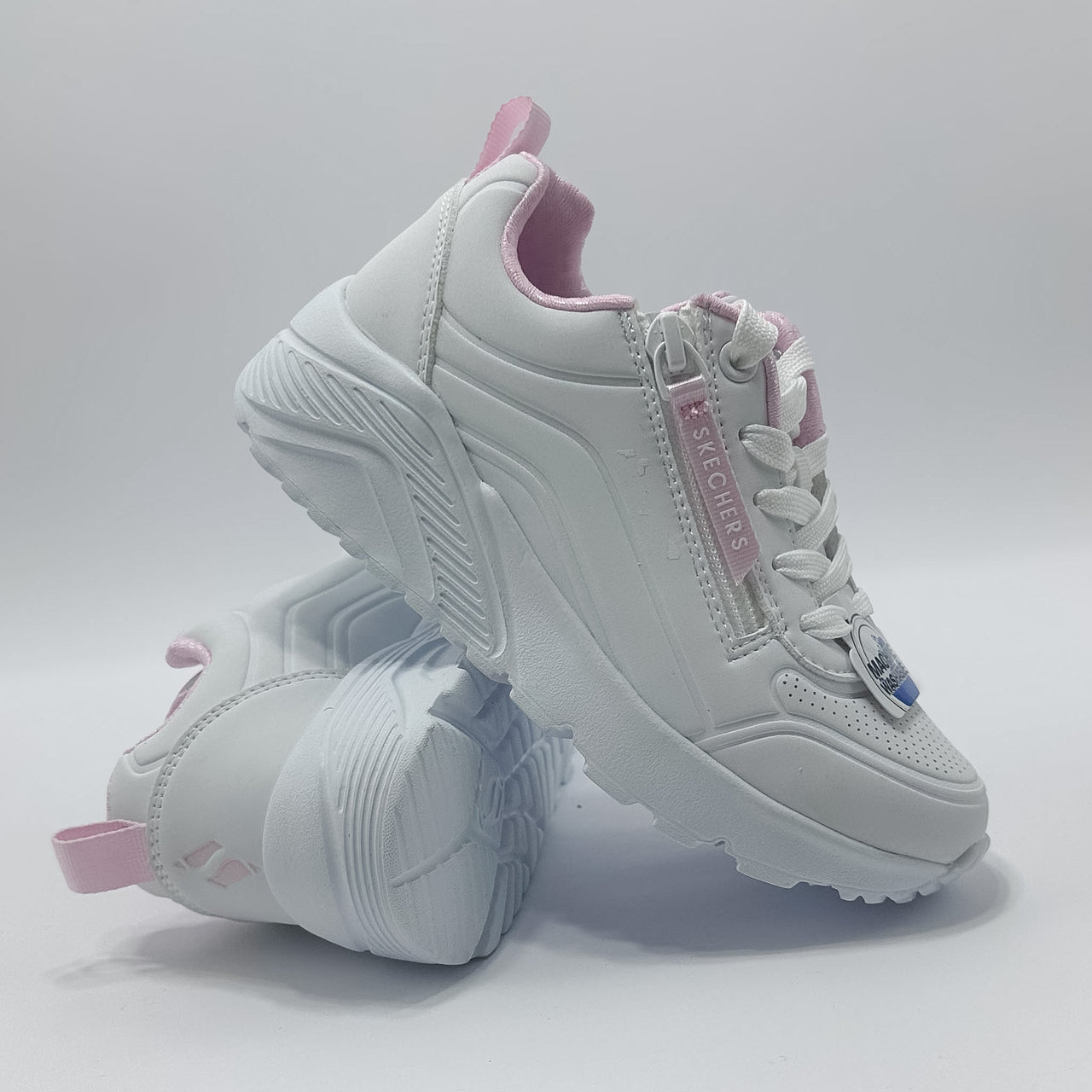Skechers 310387L/WHT Uno Lite Easy Zip Zapatilla Kids